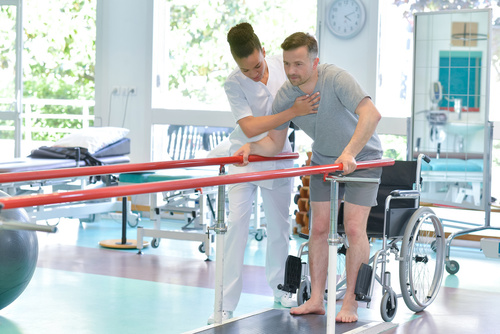 man on leg rehabilitation